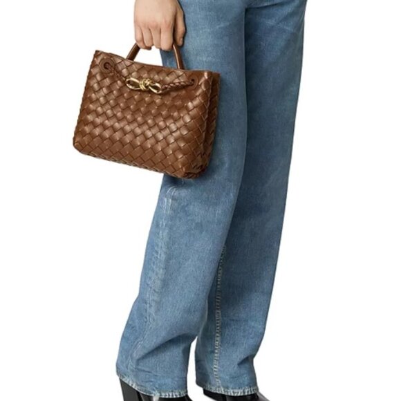 New Bottega Veneta Brown Small Andiamo Top Handle Bag - Picture 5 of 8